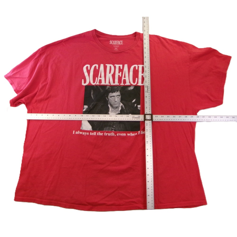 Scarface Mens 5XL T-Shirt Red Tony Montana Quote Graphic Tee Movie Merch - Picture 2 of 6